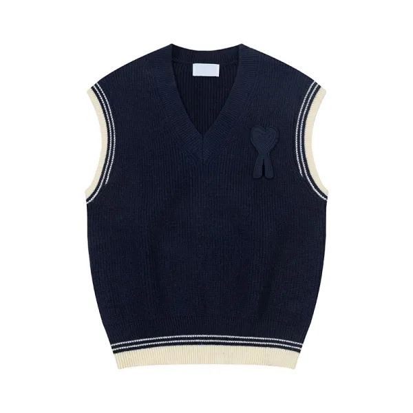 Maison Margiela Tabi Heart Knit Vest Navy - 1