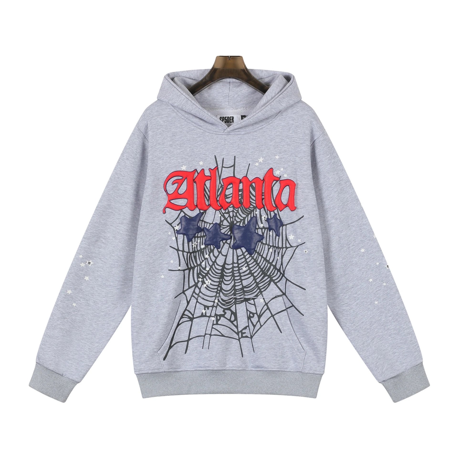 SP5DER Atlanta Spiderweb Hoodie Gray - 1