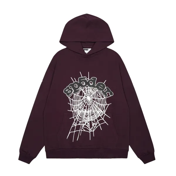Spider Hoodie Burgundy Spiderweb Graphic Hoodie - 1