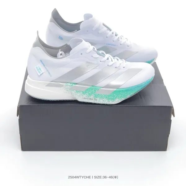Adidas Adios Pro 4 Lightstrike Pro White Silver Mint Running Shoes - 1