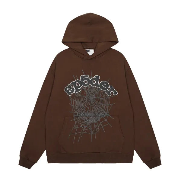 Spider Hoodie Brown Streetwear Graphic Hoodie - 1