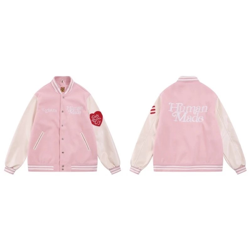 Human Made x Girls Don't Cry Pink Varsity Jacket - 1