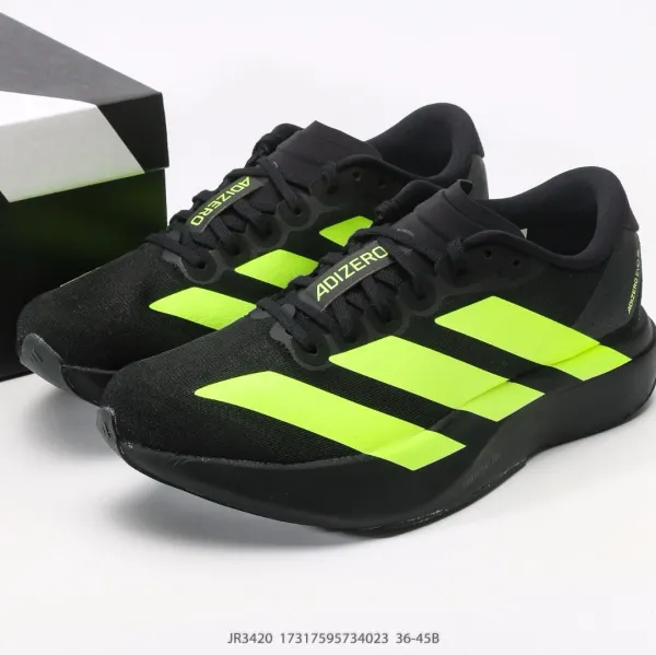 Adidas Adizero Evo SL Black Lime Green Running Shoes - 1