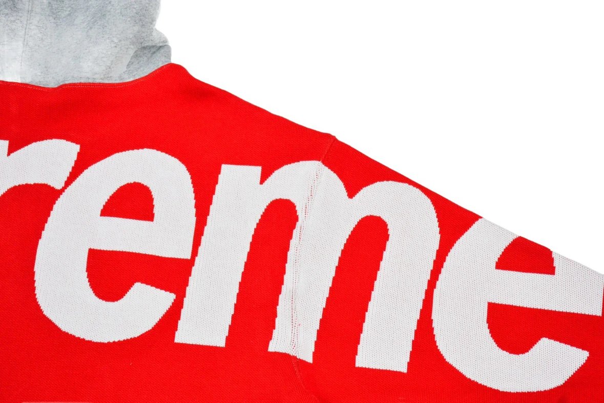 Comme des Garçons Play x Supreme Hoodie Gray Red White - 4