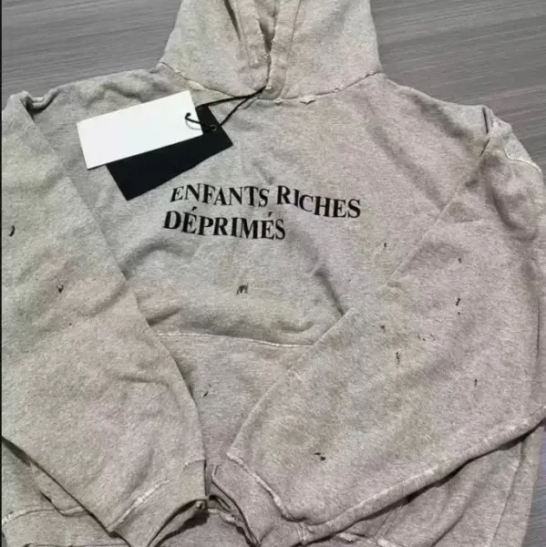 Enfants Riches Déprimés Distressed Gray Hoodie - 1