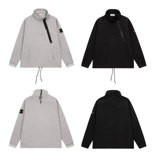 Stone Island Black Half-Zip Windbreaker Jacket - 2