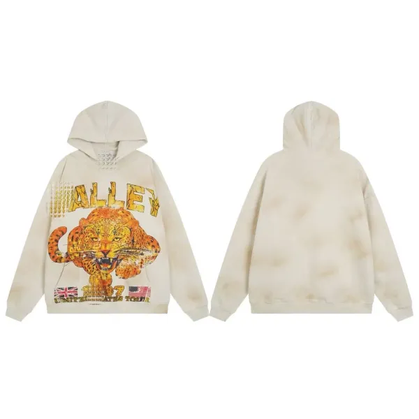 Valley x Unknown Artist Leopard Print Acid Wash Hoodie - 1
