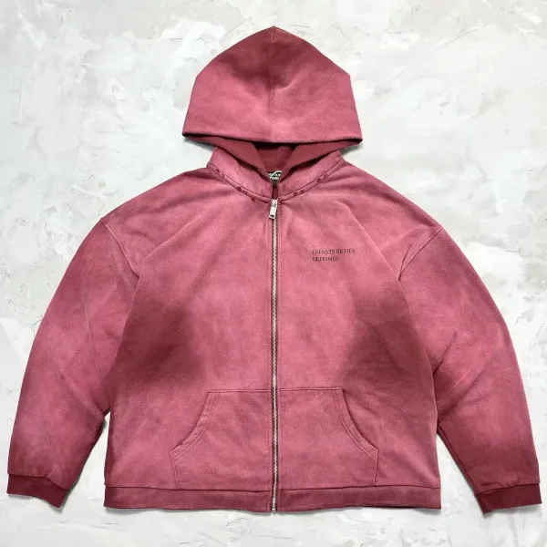 Enfants Riches Déprimés Zip-Up Hoodie Dusty Rose Hoodie - 1