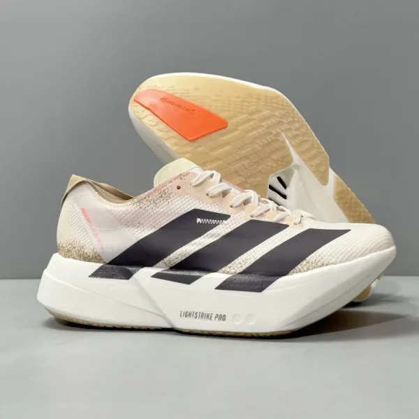 Adidas Adios Pro 4 Lightstrike Pro White Beige Orange Running Shoes - 1