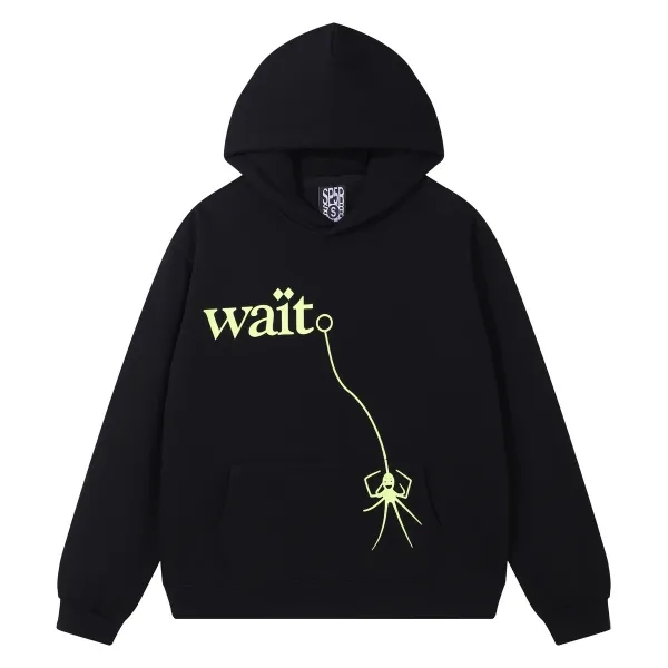SP5DER Wait Glow-in-the-Dark Hoodie Black - 1