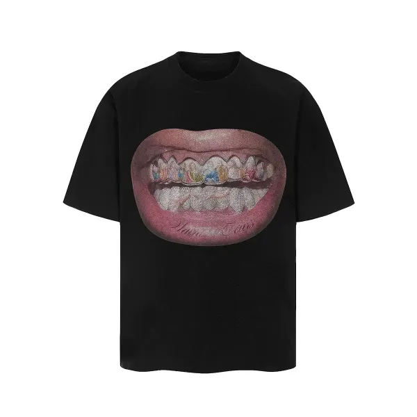 Saint Laurent Mouth Print White T-Shirt - 2