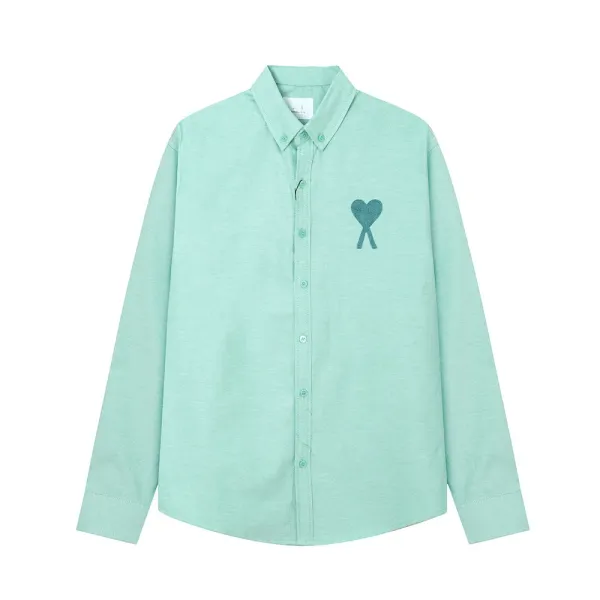 Comme des Garçons Play Heart Logo Mint Green Button-Down Shirt - 1