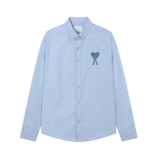 Comme des Garçons Play Heart Logo Light Blue Button-Down Shirt - 1