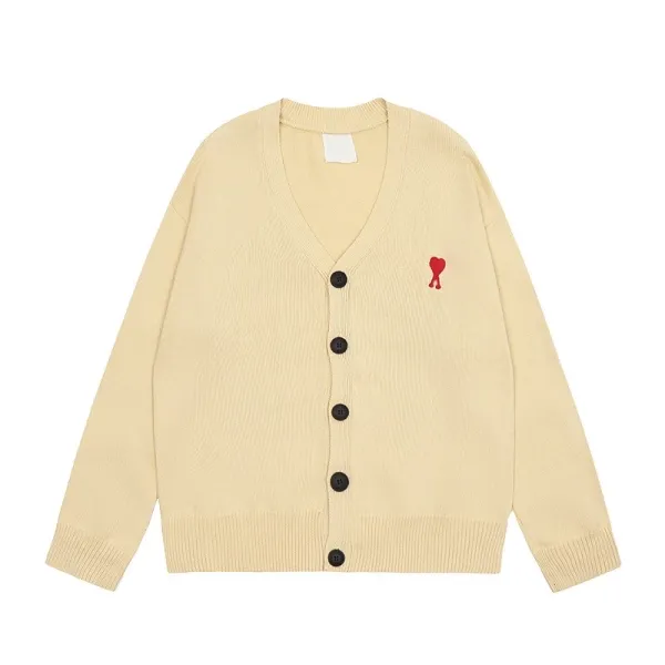 Comme des Garçons Play Red Heart Beige Cardigan - 1