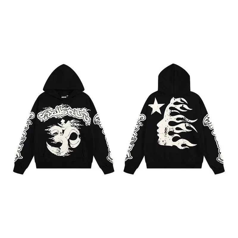 Hell Star Letter Print Vintage Washed Hoodie photo 2