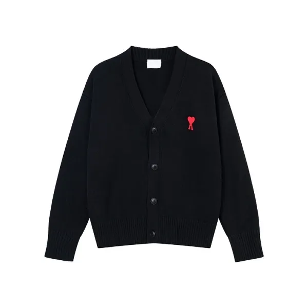 Comme des Garçons Play Heart Logo Black Cardigan - 1