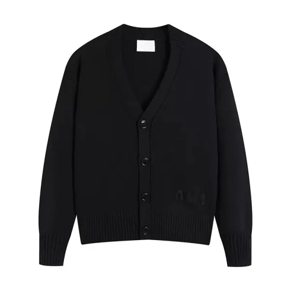 AMI Paris Cardigan Black Knit Cardigan - 1