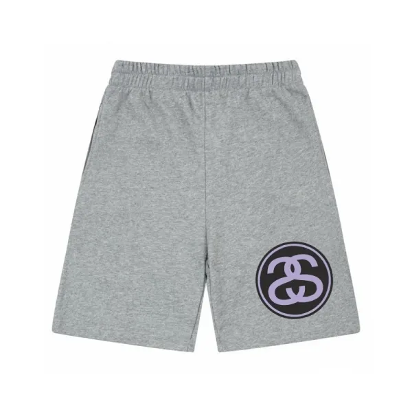 Stüssy Circle Logo Heather Gray Sweatshorts - 1