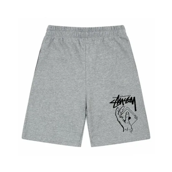Stüssy Hand Graphic Heather Gray Shorts - 1
