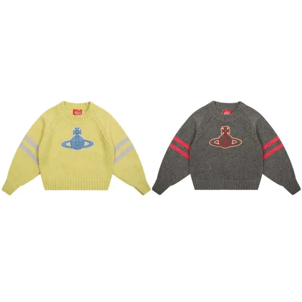 Vivienne Westwood Orb Cable Knit Gray Cardigan - 3