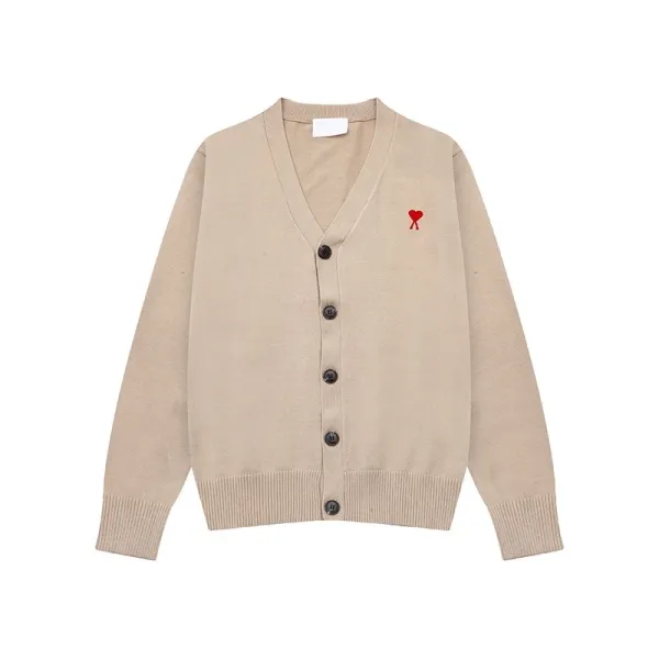 Comme des Garçons Play Heart Embroidery Beige Cardigan - 1