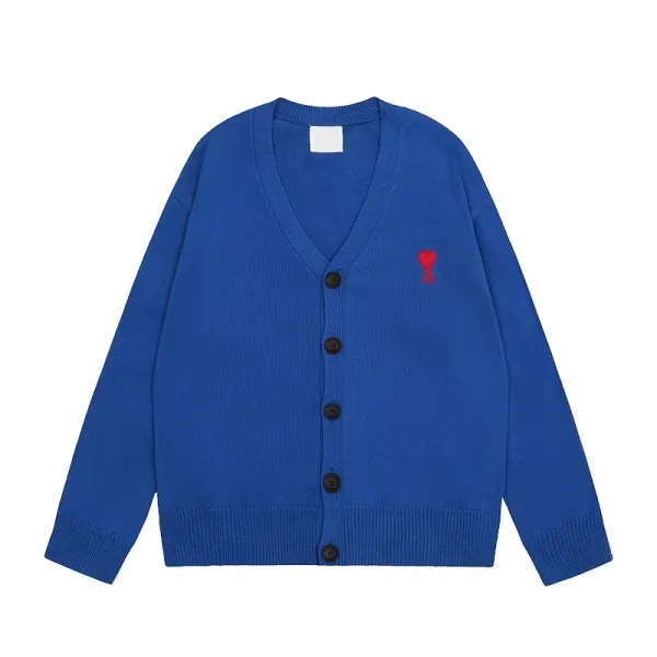 Comme des Garçons Play Heart Embroidery Blue Cardigan - 1