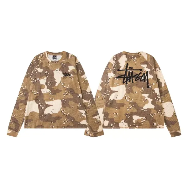 Stüssy Camo Waffle Thermal Long-Sleeve Top - 1