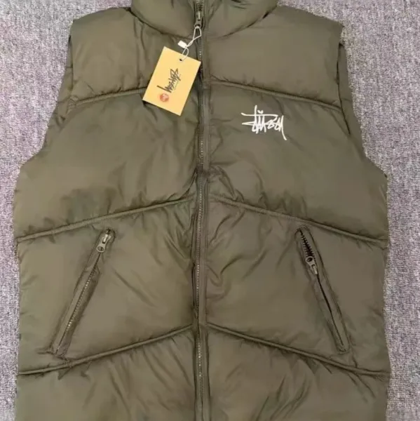 Stüssy Puffer Vest Army Green - 1