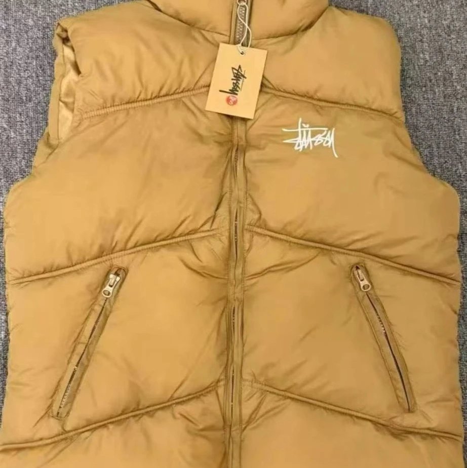 Stüssy Puffer Vest Beige Outerwear - 1