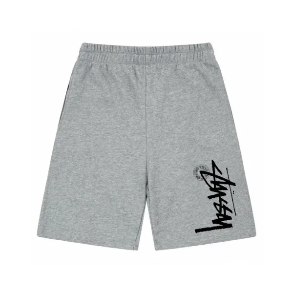 Stüssy Script Logo Heather Gray Sweatshorts - 1