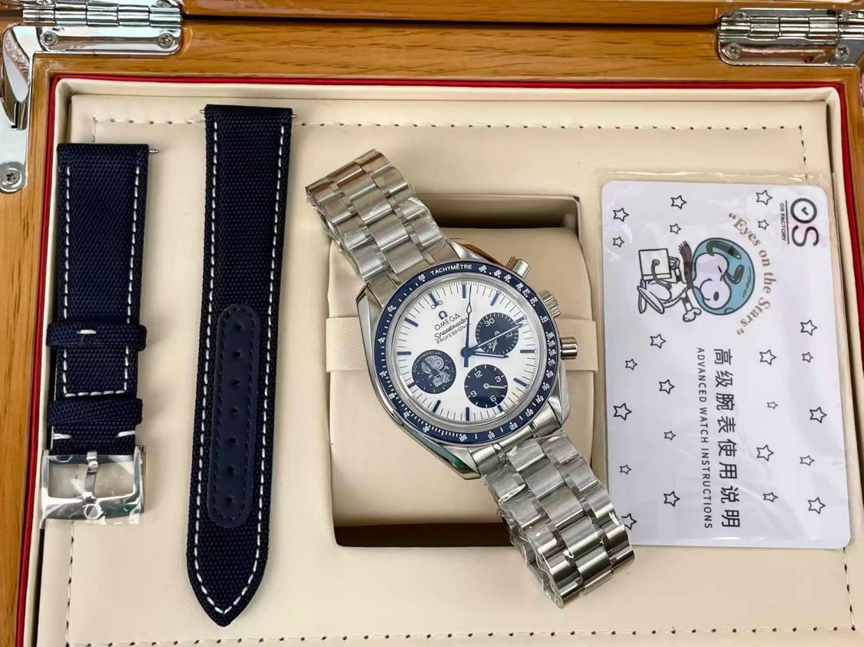 (the steel belt model comes with a leather belt) Os➕Latest weighted version! original weight, omega🎮Ot6 speedmaster series: introducing the all-new omg speedmaster “snoopy award” 50th anniversary edition – a powerful arrival! [professional moonwatch] custom black knight style! steel bracelet