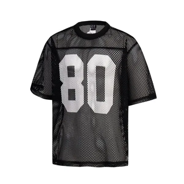 Off-White Mesh Jersey Number 80 Black T-Shirt - 1