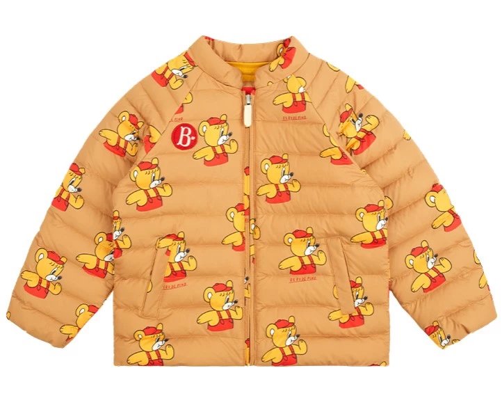 现货 All over sun bear light down jacket (SUN太阳熊满印卡其色棉外套)