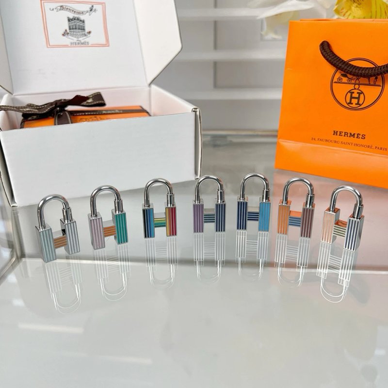 Hermès Cadenas Quizz Rainbow Key Ring H