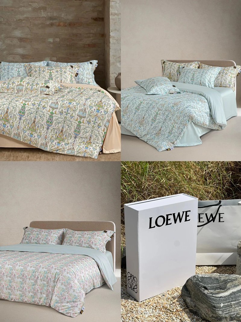 Casa Loewe Paula's Ibiza Anagram Cotton Terry Bed Set