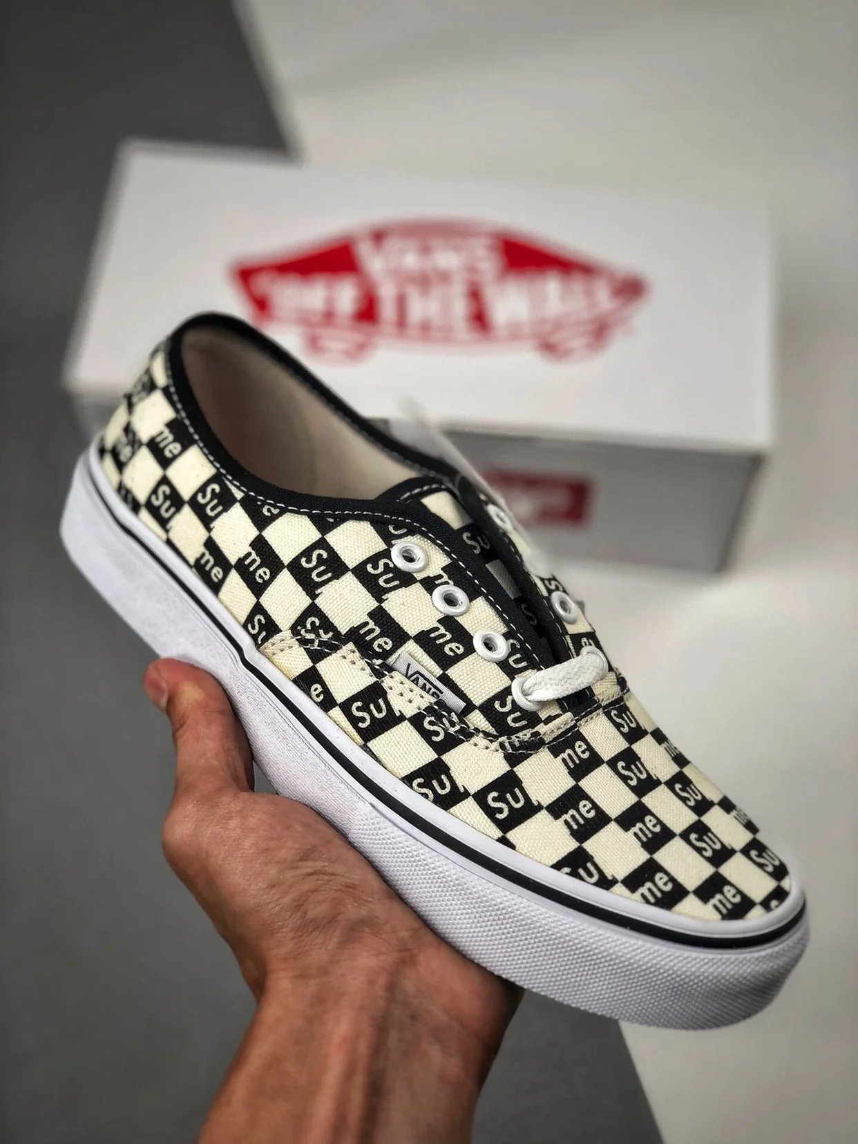 Vans Authentic Pro棋盘格与supreme 联名款