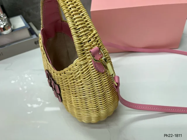 Miu Handbags Woven Rattan Logo Handbag product detail image 10