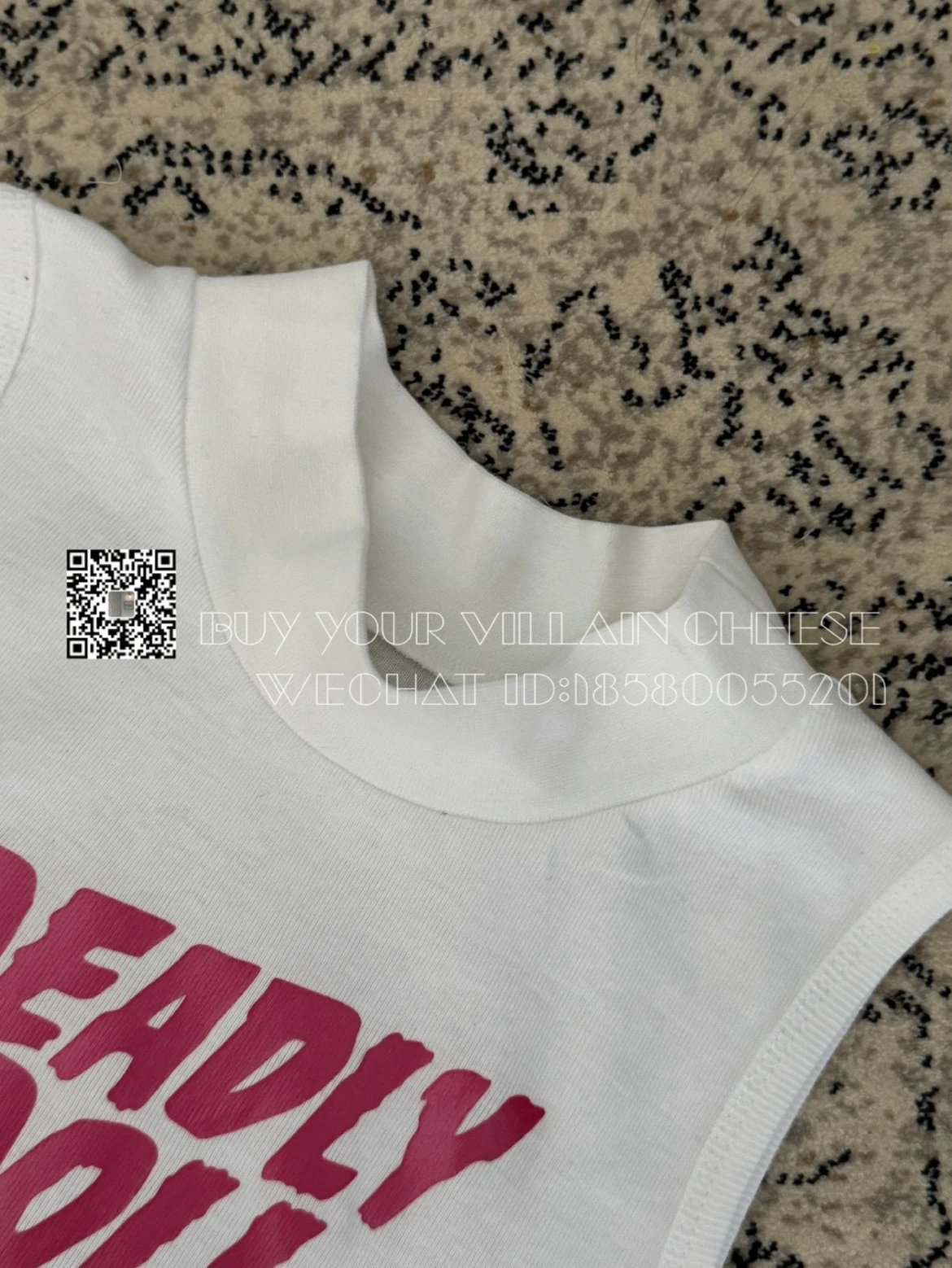 Design Deadly Doll White Crop Tank Top Vest Top - 20