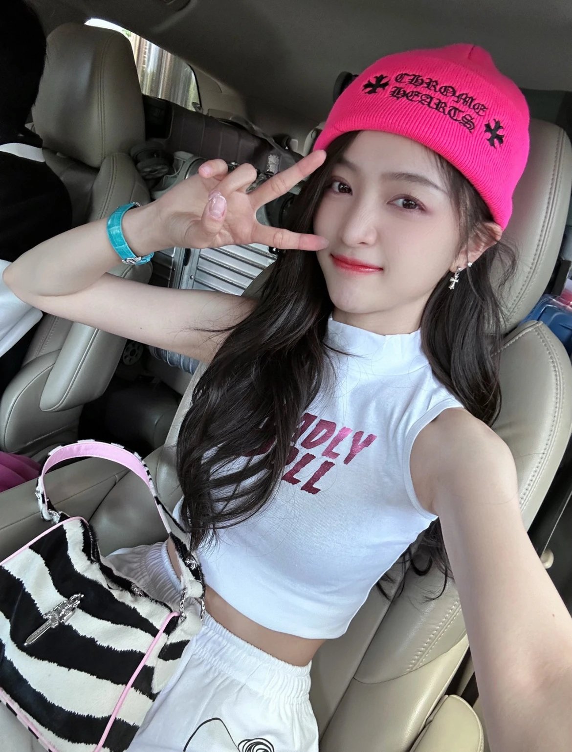 Design Deadly Doll White Crop Tank Top Vest Top - 2