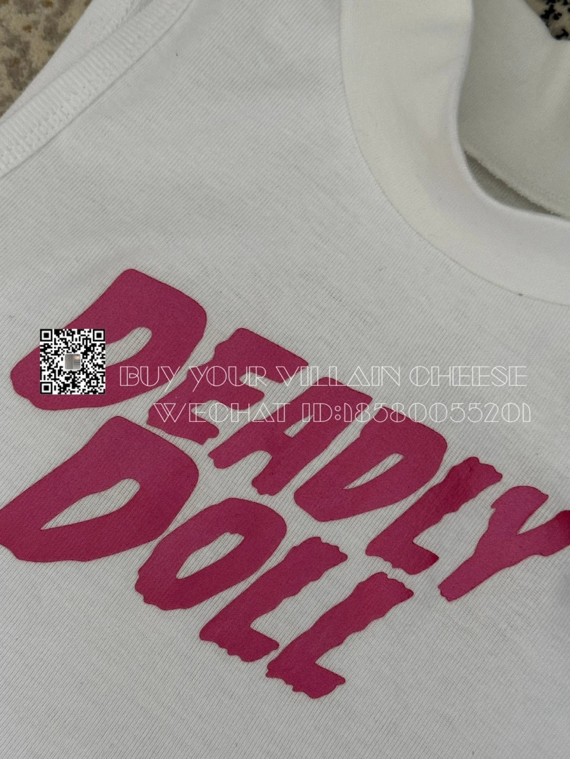 Design Deadly Doll White Crop Tank Top Vest Top - 21