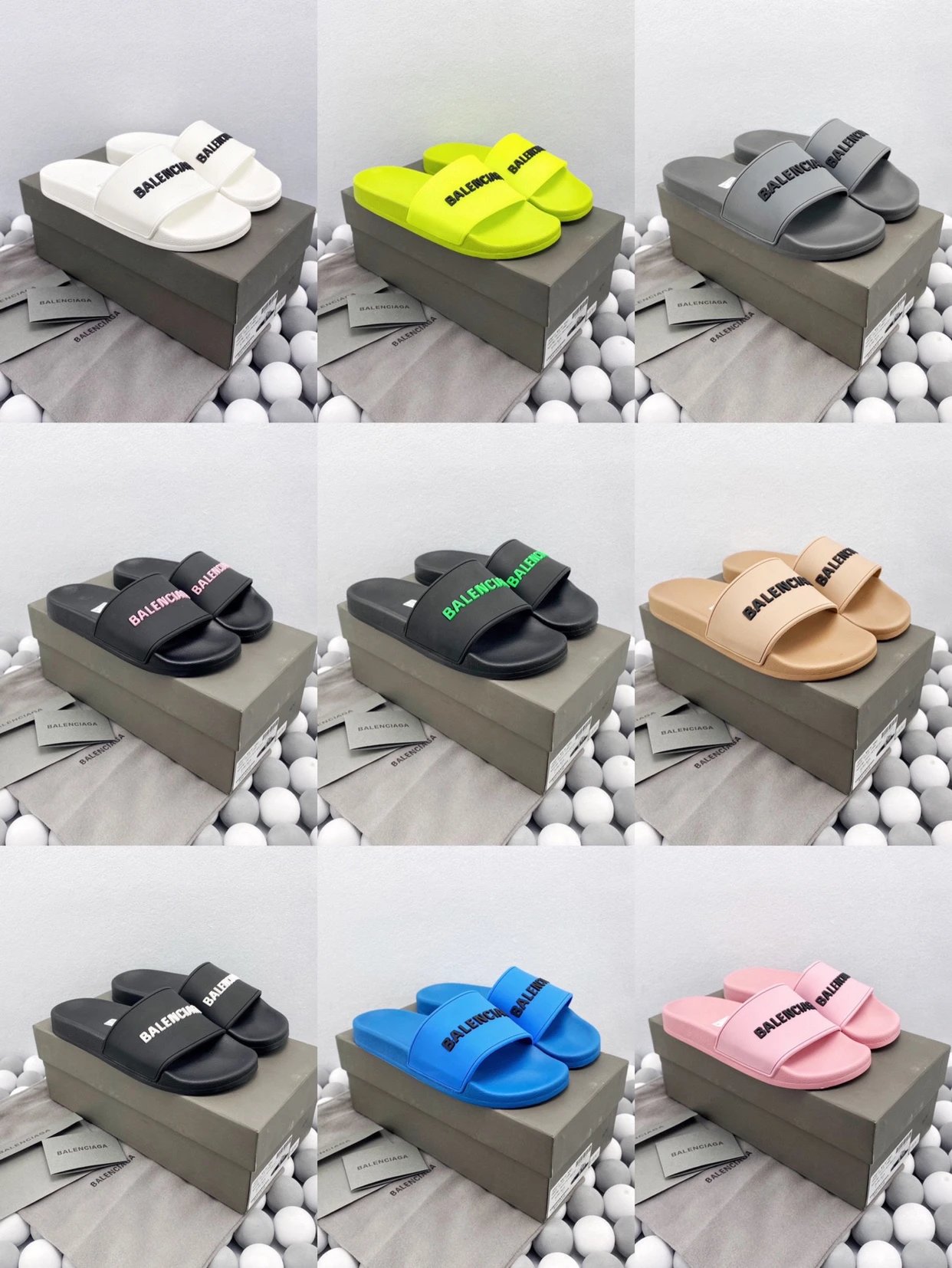 纯原 Balenciaga 巴黎世家 Pool Slide 橡胶 拖鞋 顶级