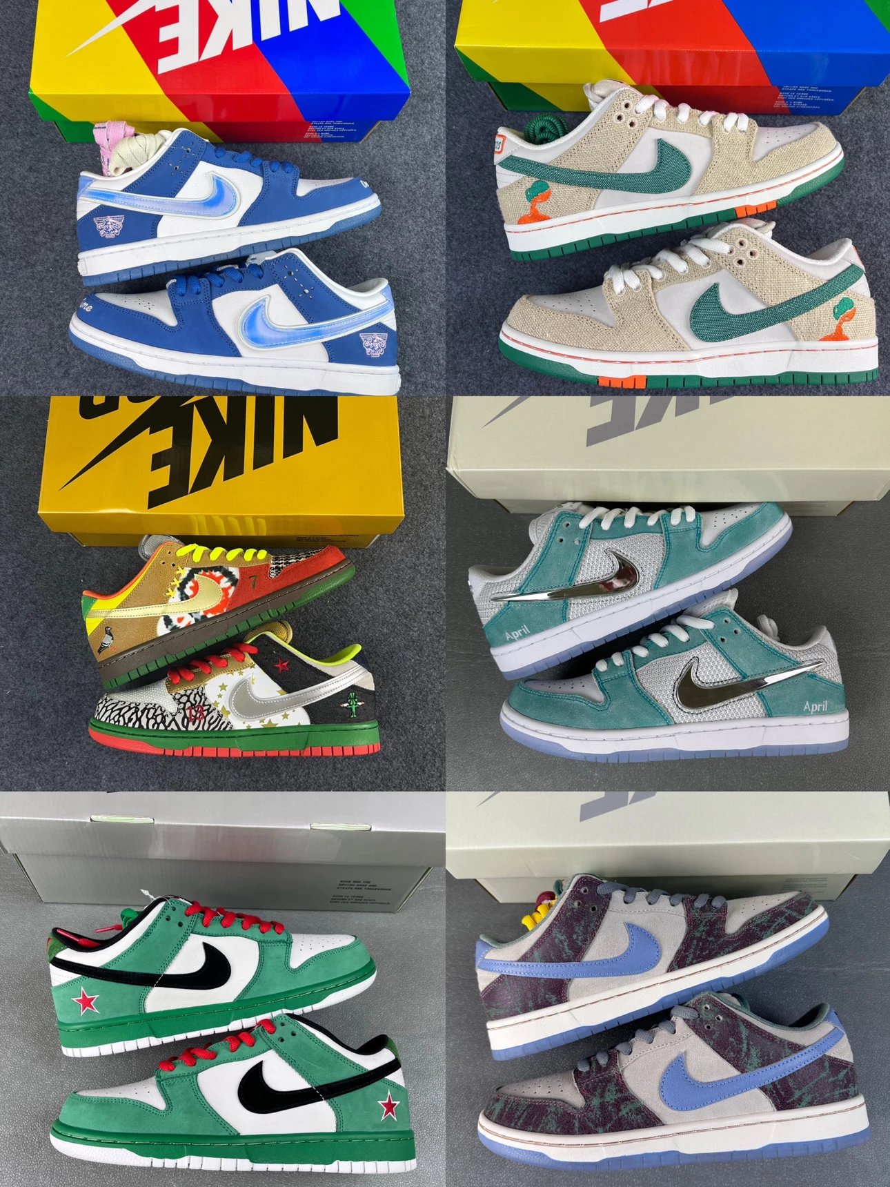 Item Thumbnail for TOP&S2 dunk/SBdunk Collection 2 Blue Bird/fly co-brand/black and white raw rubber dunk/Philadelphia/Mandarin duck/champion wing/wheat/denim blue