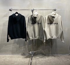 In Stock Fast Shipping FOG ESSENTIALS 8th Season Flocked Mini Logo Fleece-Lined Hoodie, 400GSM Heavyweight Fabric