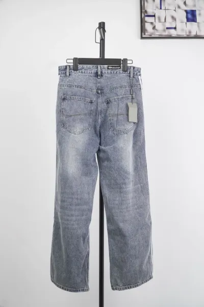 Adidas Originals Track Stripe Wide-Leg Jeans Gray - 4