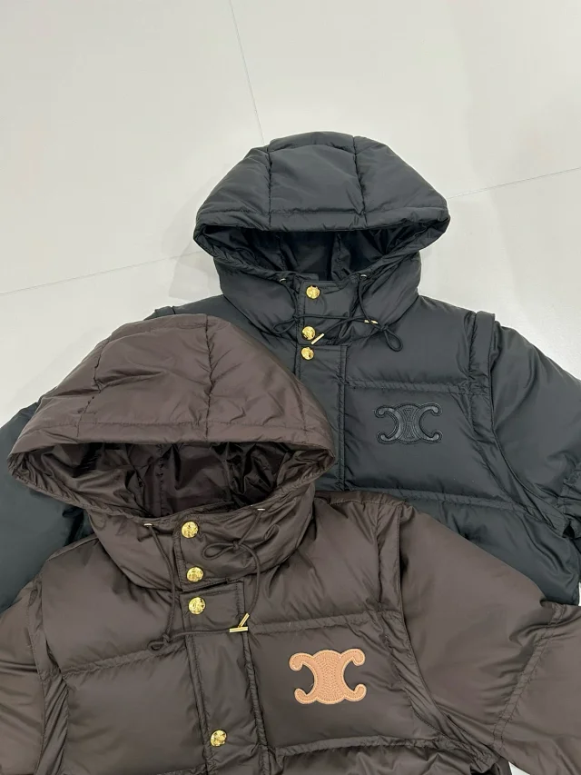 Celine Down Jackets Hooded detachable-sleeve jacket with Triomphe emblem product detail image 4