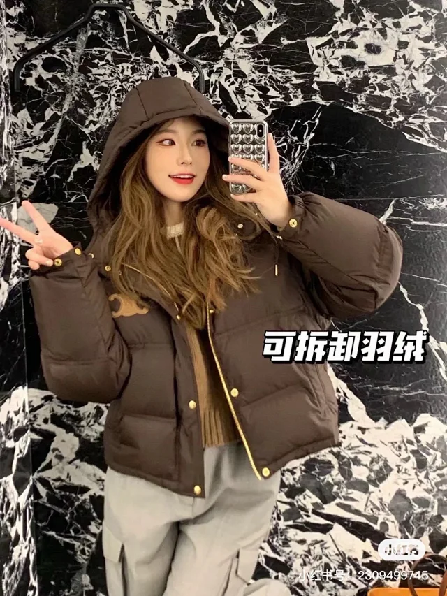 Celine Down Jackets Hooded detachable-sleeve jacket with Triomphe emblem product detail image 3