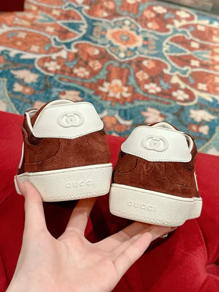 Gucci Rhyton Green Suede and Mesh Sneakers - 36