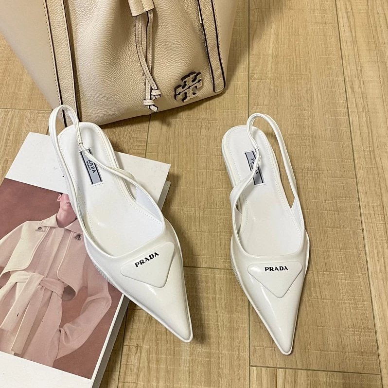Prada Patent Leather Slingback Flats