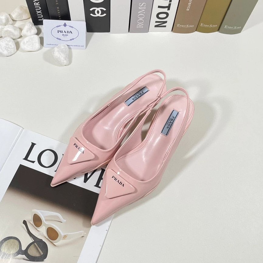 Prada Patent Leather Slingback Flats