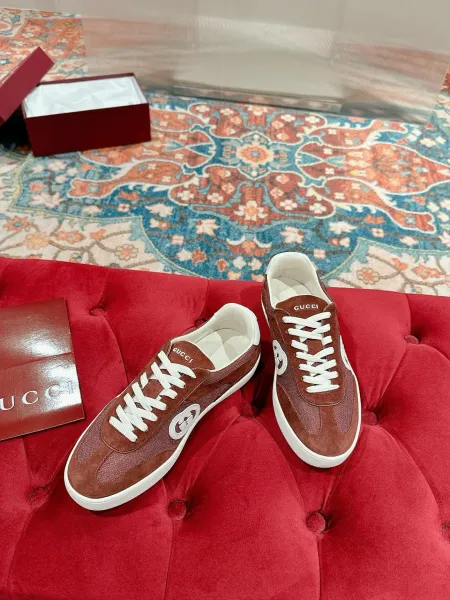 Gucci Rhyton Green Suede and Mesh Sneakers - 34